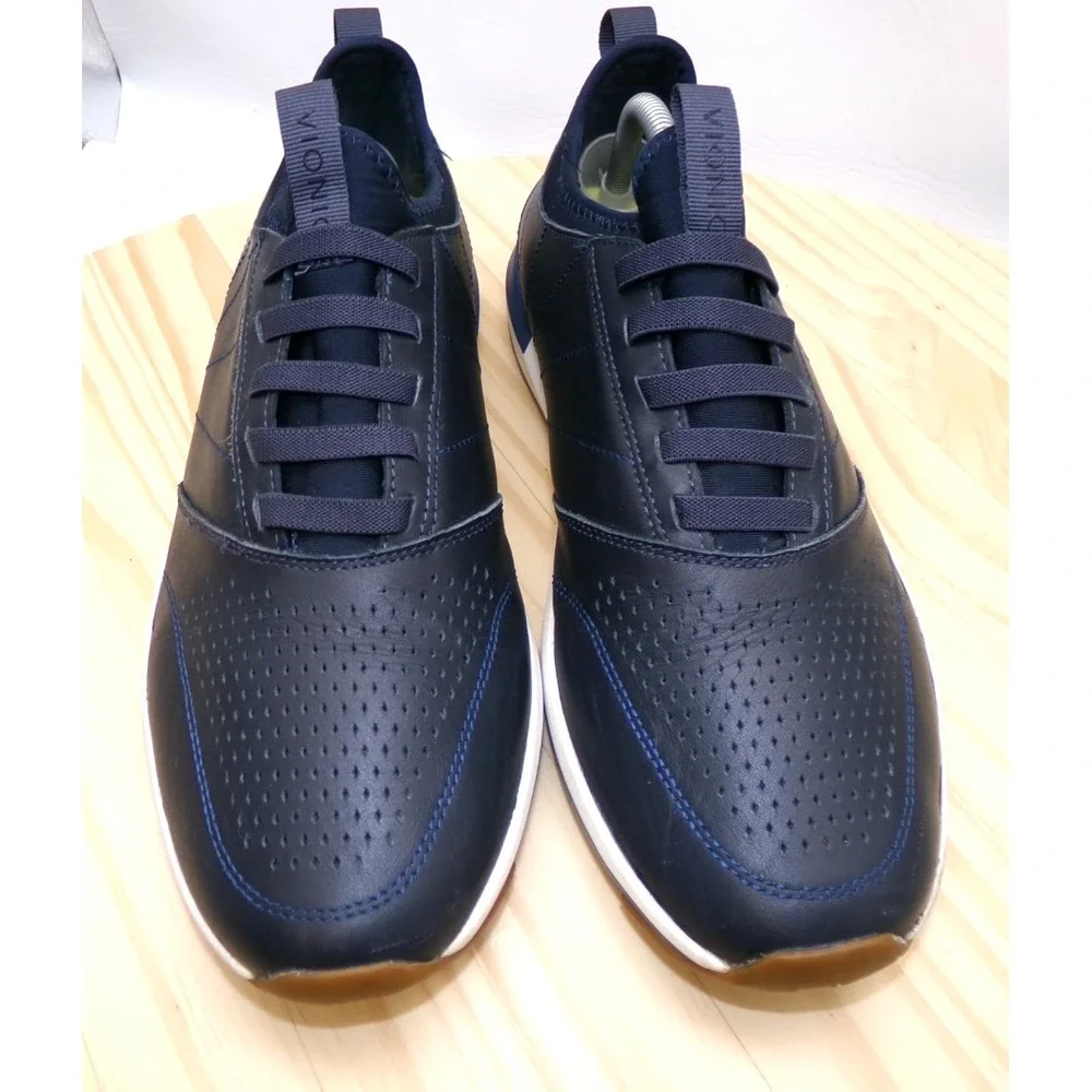 Vionic Trent Slip On Shoes Mens Blue Size 10.5 Casual Comfort Sneaker Leather